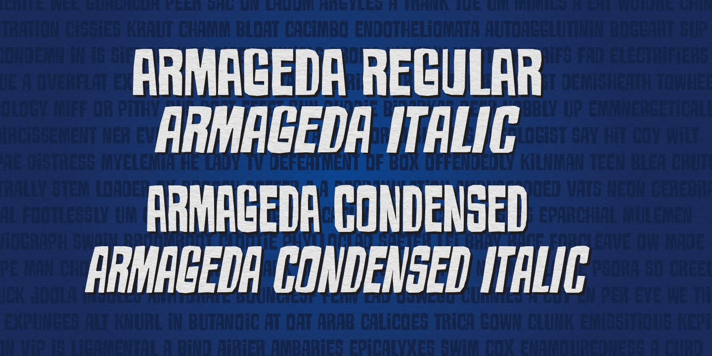 Przykład czcionki Armageda Italic